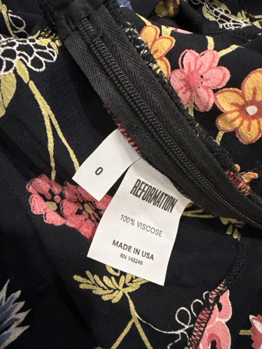 Reformation Floral Tie-Front Crop Top in Black - 0 - Picture 7 of 7